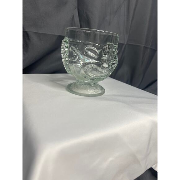 VTG Tiki Hawaiian 2 Sided Clear Mai Tai Drink Glass/Mug- Happy /Sad Face- 4.5" T - Picture 4 of 6